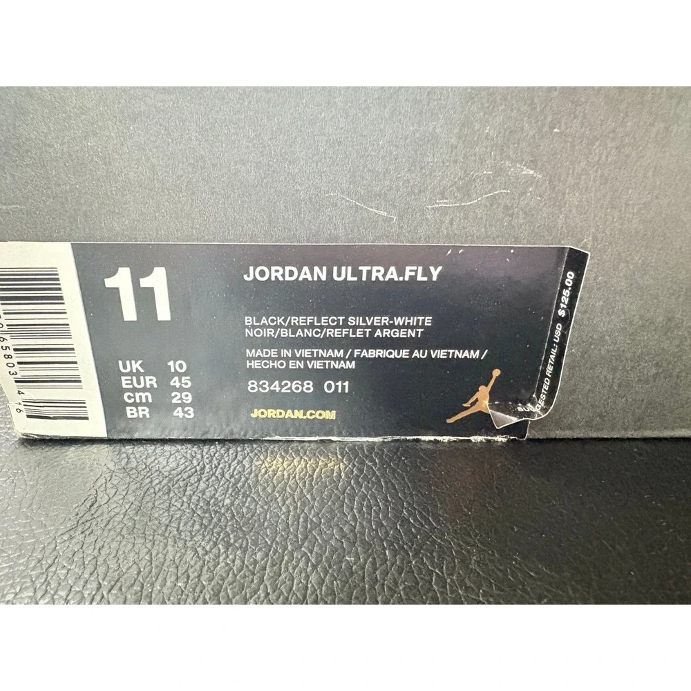 Jordan Ultra Fly Mens Basketball Shoes Black White 834268-011 Size 11‎